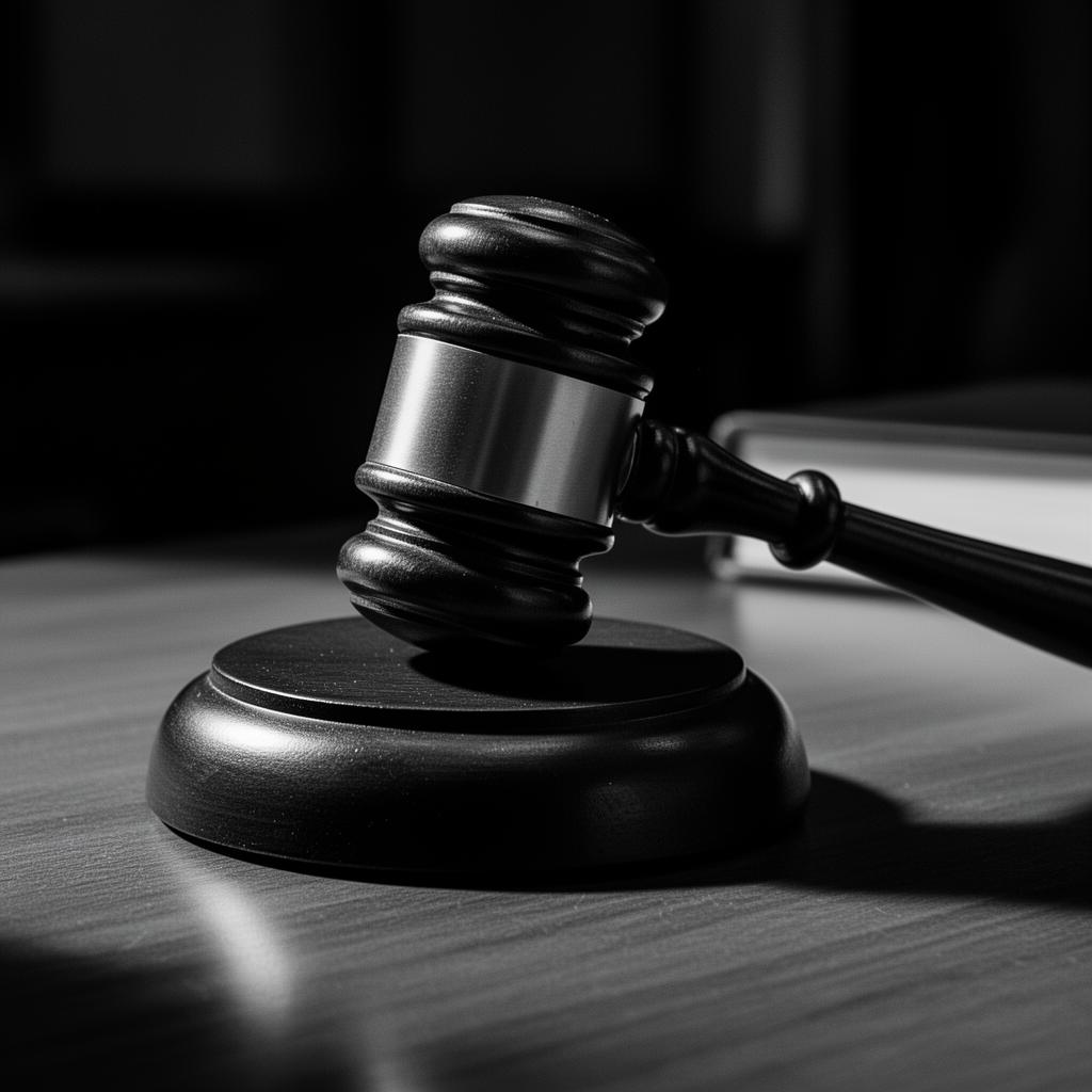 A gavel resting on a sound block